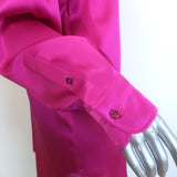 Tom Ford Oversized Satin Shirt Bright Pink Silk-Blend Size 42 Long Sleeve Blouse