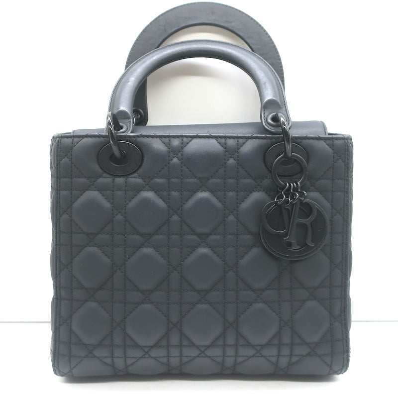 Christian Dior Lady Dior Medium Bag Black Ultramatte Cannage Calfskin Crossbody