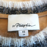 3.1 Phillip Lim Knit Collar Tie Dye T-Shirt Ochre Cotton Size Extra Small