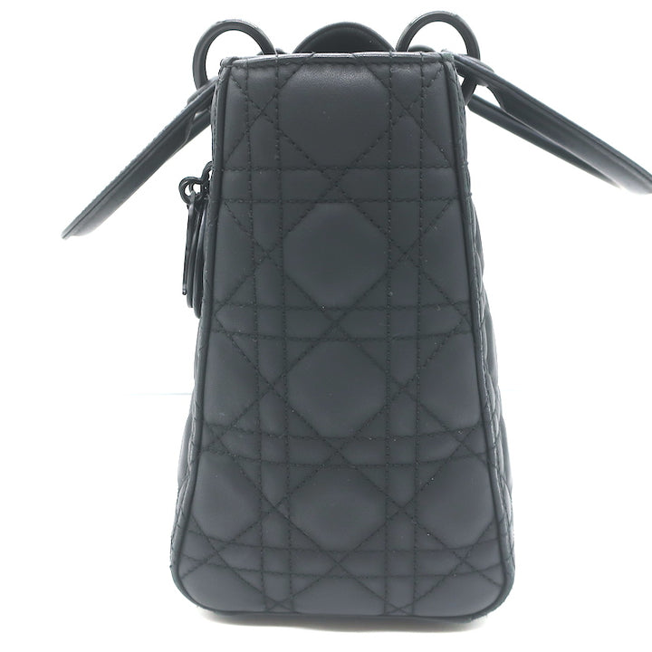 Christian Dior Lady Dior Medium Bag Black Ultramatte Cannage Calfskin Crossbody