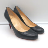 Christian Louboutin Simple 85 Pumps Black Leather Size 38.5