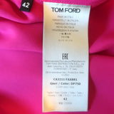 Tom Ford Oversized Satin Shirt Bright Pink Silk-Blend Size 42 Long Sleeve Blouse