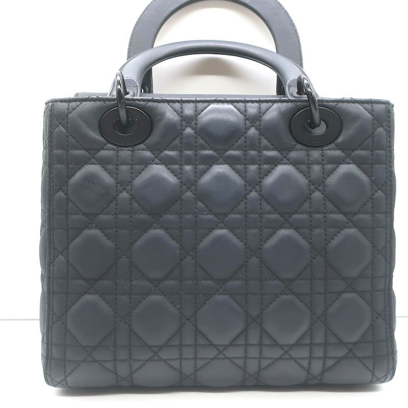 Christian Dior Lady Dior Medium Bag Black Ultramatte Cannage Calfskin Crossbody
