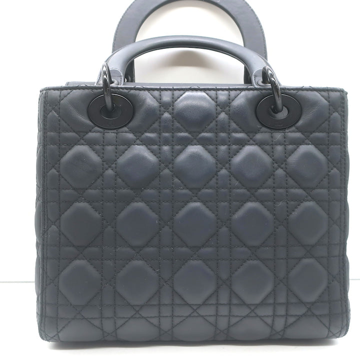 Christian Dior Lady Dior Medium Bag Black Ultramatte Cannage Calfskin Crossbody