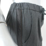 Brunello Cucinelli Monili Side-Stripe Drawstring Pants Charcoal Wool Size US 8