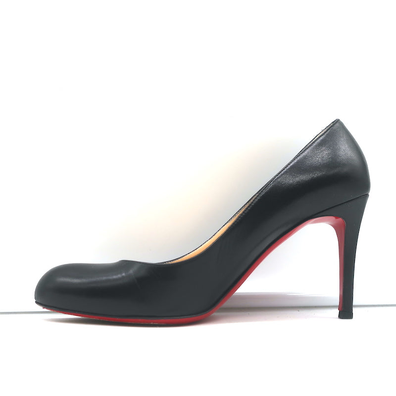 Christian Louboutin Simple 85 Pumps Black Leather Size 38.5