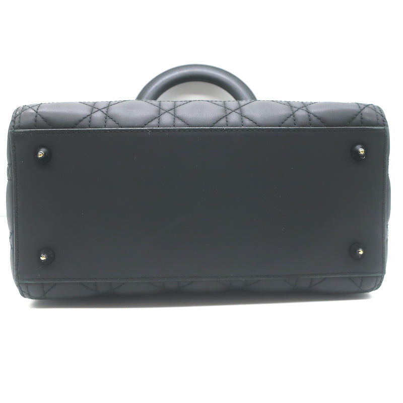 Christian Dior Lady Dior Medium Bag Black Ultramatte Cannage Calfskin Crossbody