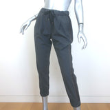 Brunello Cucinelli Monili Side-Stripe Drawstring Pants Charcoal Wool Size US 8