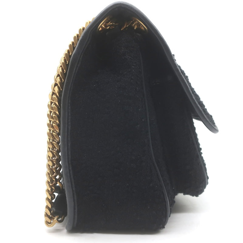 Saint Laurent Niki Medium Quilted Boucle Tweed Crossbody Bag Black