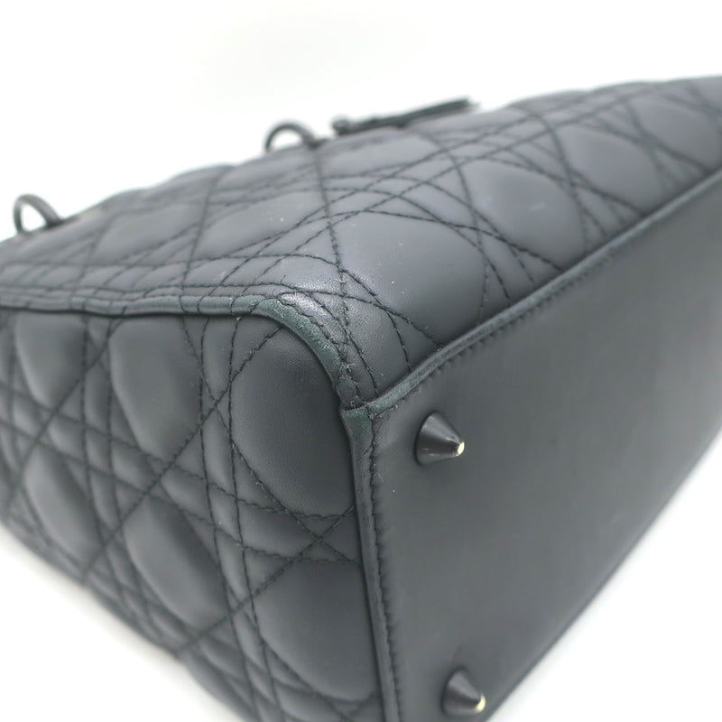 Christian Dior Lady Dior Medium Bag Black Ultramatte Cannage Calfskin Crossbody
