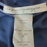 Raquel Allegra Top Jane Blue Ombre Velvet Size 0 Gathered-Sleeve Blouse