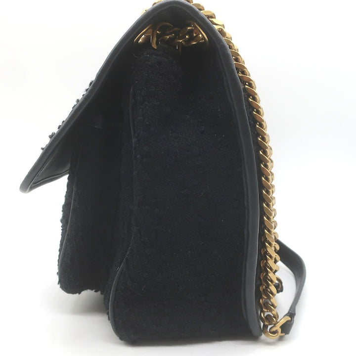 Saint Laurent Niki Medium Quilted Boucle Tweed Crossbody Bag Black