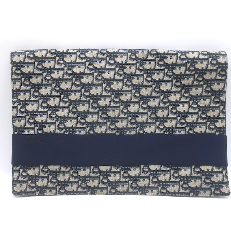 Christian Dior Oblique Kit Voyage Travel Bag Ecru/Navy Jacquard Canvas NEW