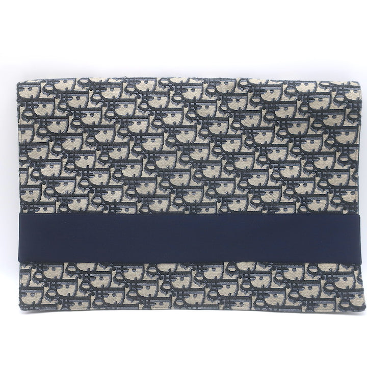 Christian Dior Oblique Kit Voyage Travel Bag Ecru/Navy Jacquard Canvas NEW