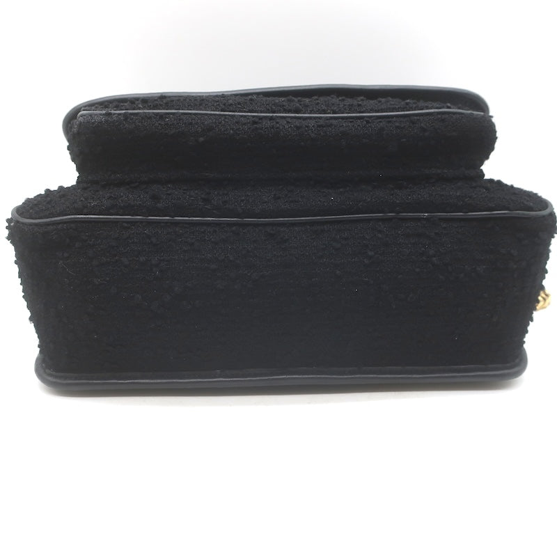 Saint Laurent Niki Medium Quilted Boucle Tweed Crossbody Bag Black