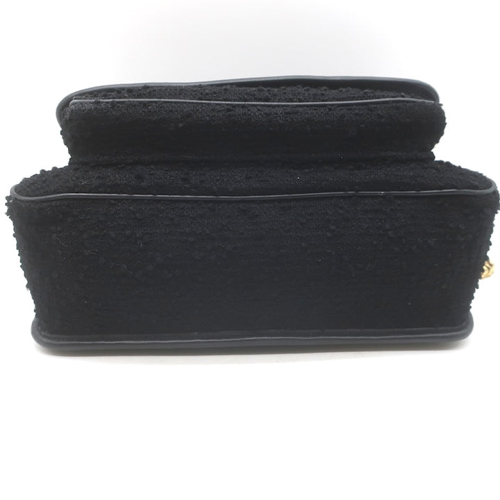 Saint Laurent Niki Medium Quilted Boucle Tweed Crossbody Bag Black