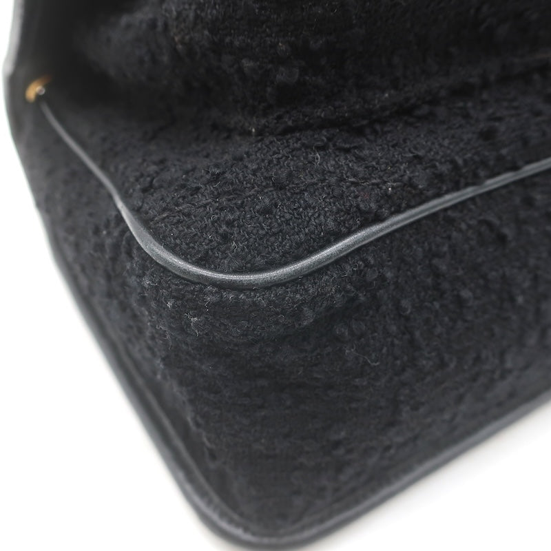 Saint Laurent Niki Medium Quilted Boucle Tweed Crossbody Bag Black