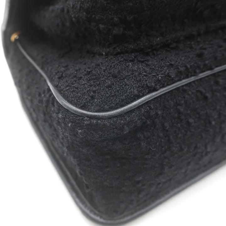 Saint Laurent Niki Medium Quilted Boucle Tweed Crossbody Bag Black