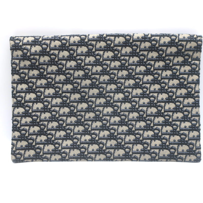 Christian Dior Oblique Kit Voyage Travel Bag Ecru/Navy Jacquard Canvas NEW