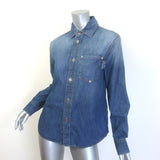 Bottega Veneta Washed Denim Shirt Medium Blue Size 40 Long Sleeve Top