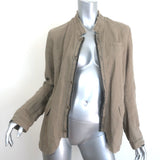 Pas de Calais Button-Front Jacket Tan Linen Size 36