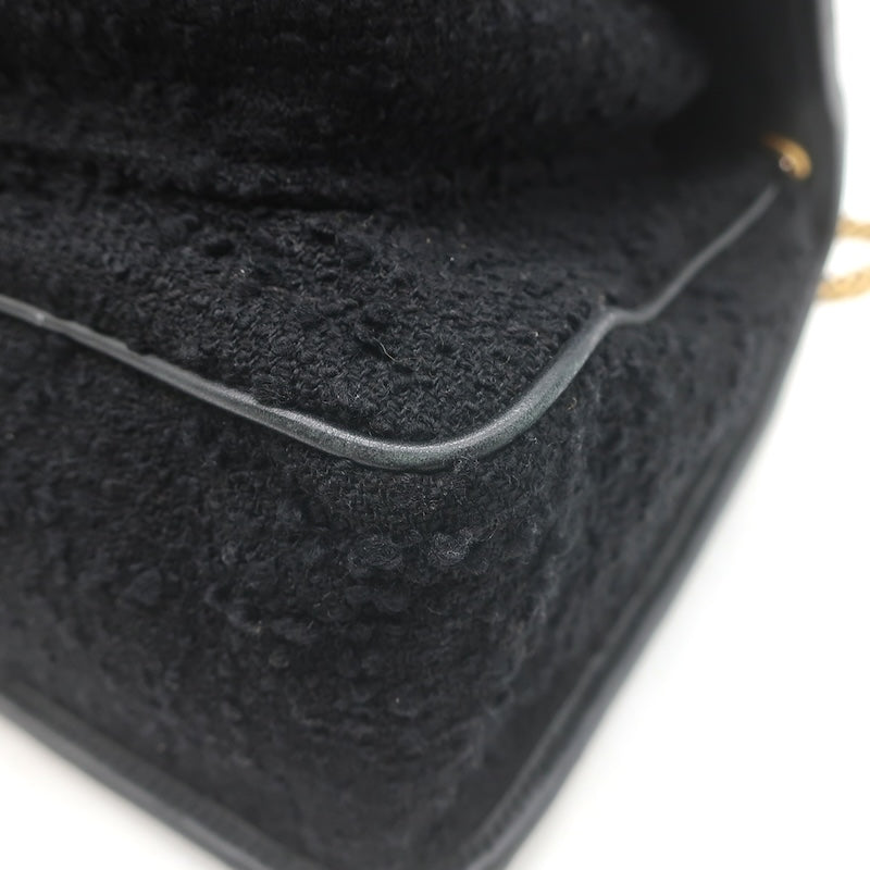 Saint Laurent Niki Medium Quilted Boucle Tweed Crossbody Bag Black