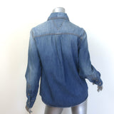Bottega Veneta Washed Denim Shirt Medium Blue Size 40 Long Sleeve Top