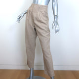 Brunello Cucinelli Pleated Linen High-Rise Pants Beige Size US 6