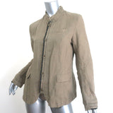 Pas de Calais Button-Front Jacket Tan Linen Size 36