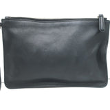 Christian Dior Wristlet Pouch Black Leather Small Flat Clutch