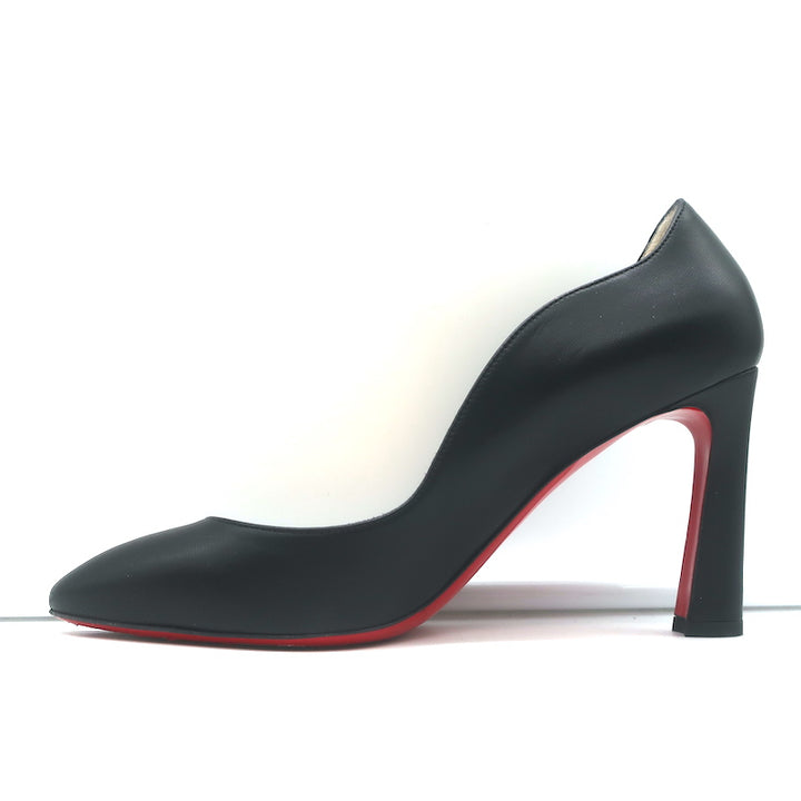 Christian Louboutin Agneska Scalloped Leather Pumps Black Size 39