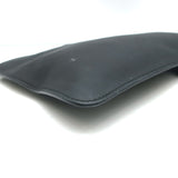 Christian Dior Wristlet Pouch Black Leather Small Flat Clutch