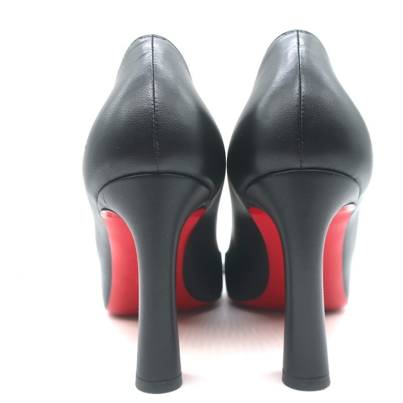 Christian Louboutin Agneska Scalloped Leather Pumps Black Size 39