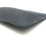 Christian Dior Wristlet Pouch Black Leather Small Flat Clutch