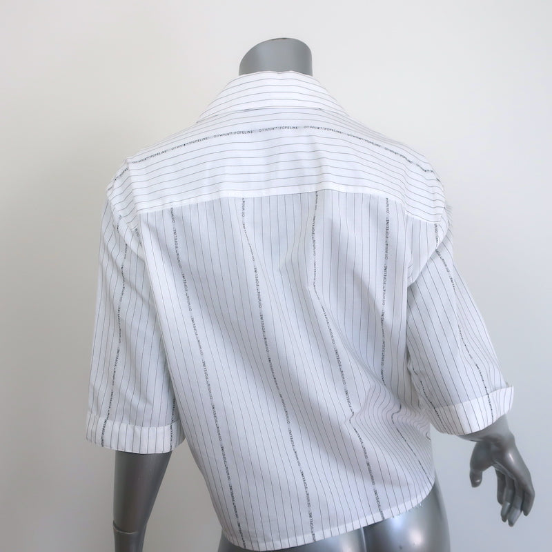 Off-White c/o Virgil Abloh Popeline Tie-Front Pinstripe Shirt White Size 40