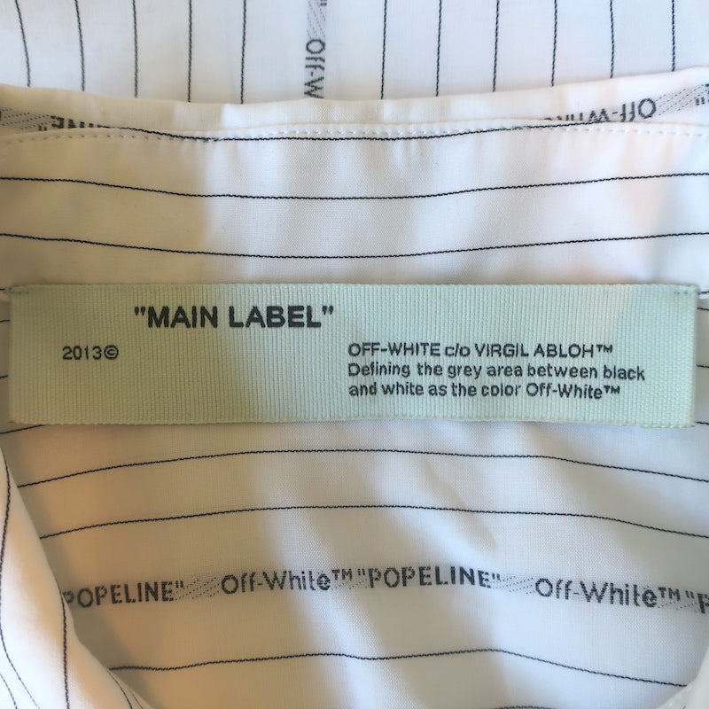 Off-White c/o Virgil Abloh Popeline Tie-Front Pinstripe Shirt White Size 40