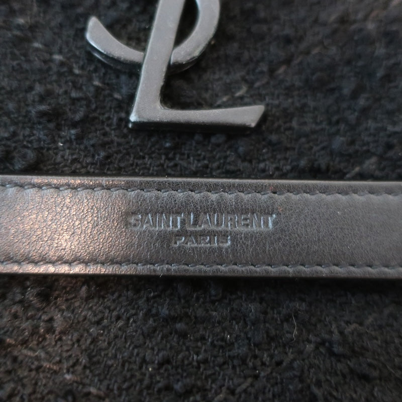Saint Laurent Niki Medium Quilted Boucle Tweed Crossbody Bag Black