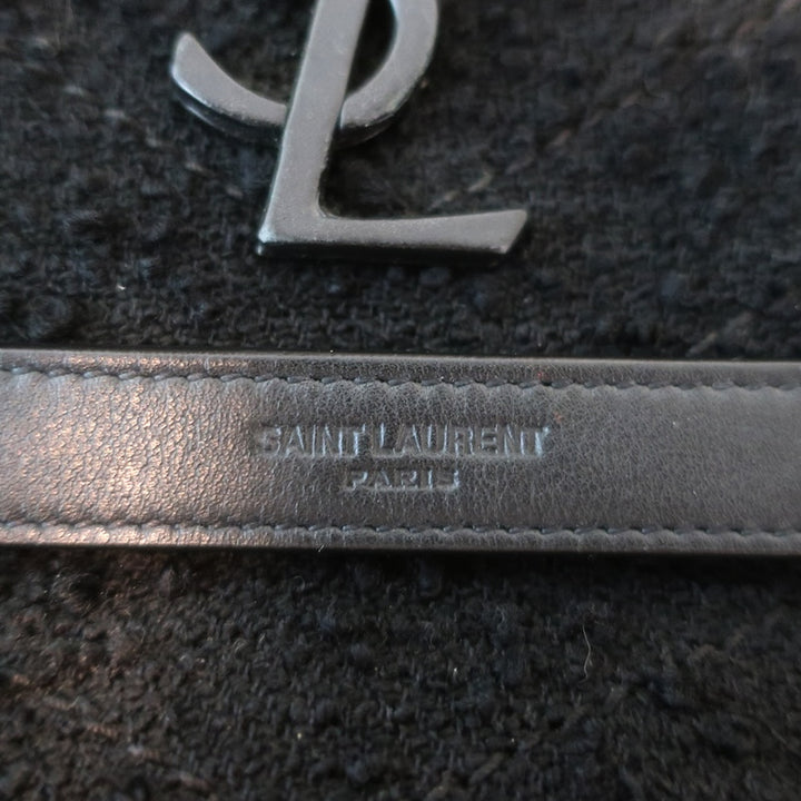 Saint Laurent Niki Medium Quilted Boucle Tweed Crossbody Bag Black