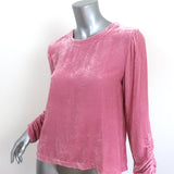 Raquel Allegra Top Jane Pink Velvet Size 0 Gathered-Sleeve Blouse NEW