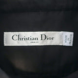 Christian Dior Short Sleeve Button Down Blouse Black Cotton Size US 4