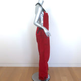 Moncler Grenoble Corduroy Ski Bib Sallopettes Red Stretch Cotton Size Large