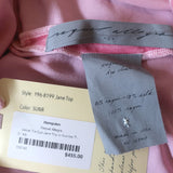 Raquel Allegra Top Jane Pink Velvet Size 0 Gathered-Sleeve Blouse NEW