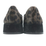 Christian Dior Leopard Print Calf Hair Oxfords Gray Size 39 Lace-Up Flats