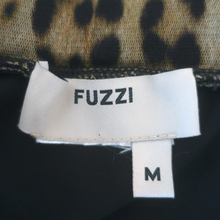 Fuzzi Leopard Print Mesh Maxi Skirt Brown/Black Size Medium