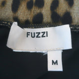 Fuzzi Leopard Print Mesh Maxi Skirt Brown/Black Size Medium