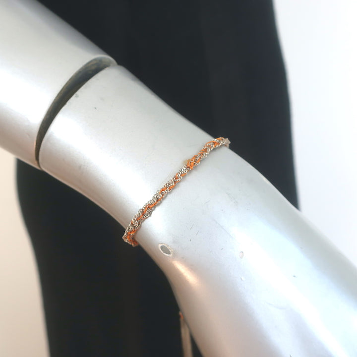 Carolina Bucci Lucky Bracelet Orange Silk &amp; Sterling Silver