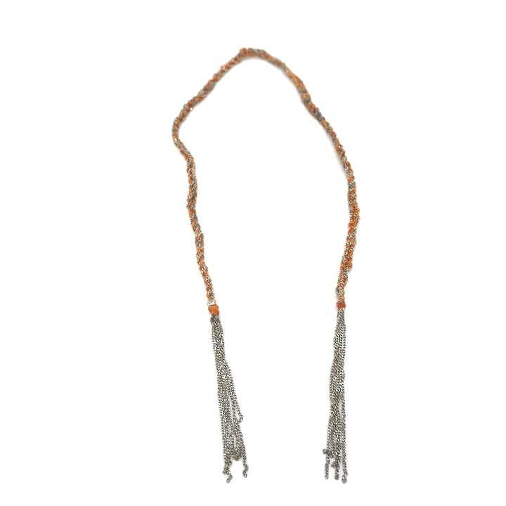 Carolina Bucci Lucky Bracelet Orange Silk &amp; Sterling Silver
