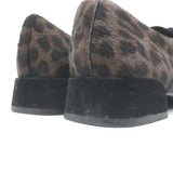 Christian Dior Leopard Print Calf Hair Oxfords Gray Size 39 Lace-Up Flats