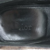 Christian Dior Leopard Print Calf Hair Oxfords Gray Size 39 Lace-Up Flats