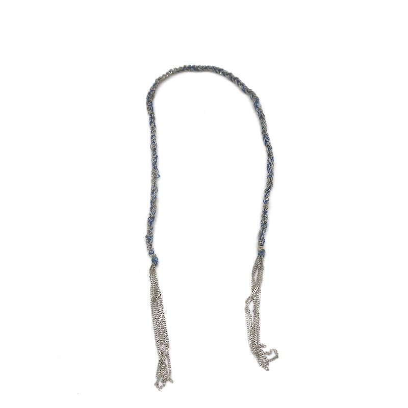 Carolina Bucci Lucky Bracelet Blue Silk &amp; Sterling Silver